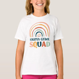 Camiseta Cuarto grado Squad retro boho arcoiris colorido