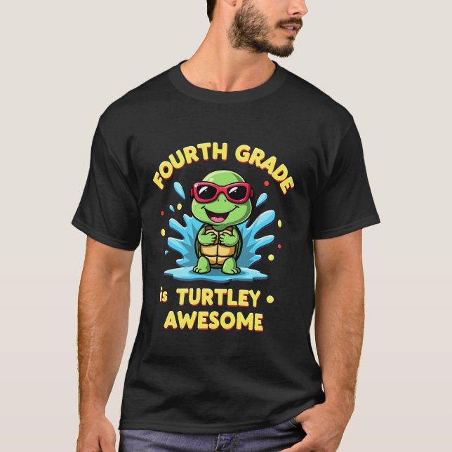 Camiseta Cuarto Grado Tortuga-lmente Increíble Primer Día d (Anverso)