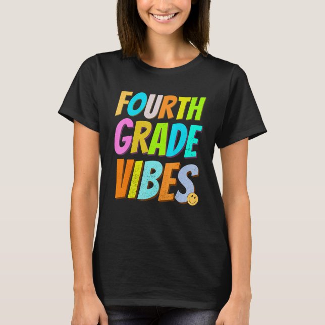Camiseta Cuarto grado Vibes 1º día de clases Retro Vinta (Anverso)