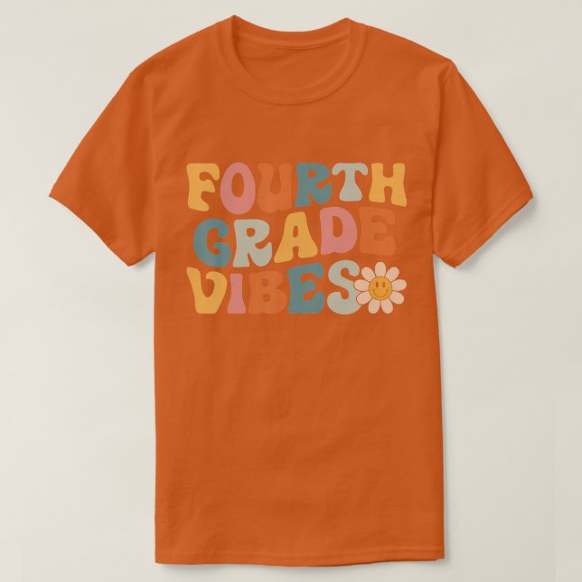Camiseta Cuarto Grado Vibes el Grado Equipo Retro Primer Dí (Diseño del anverso)