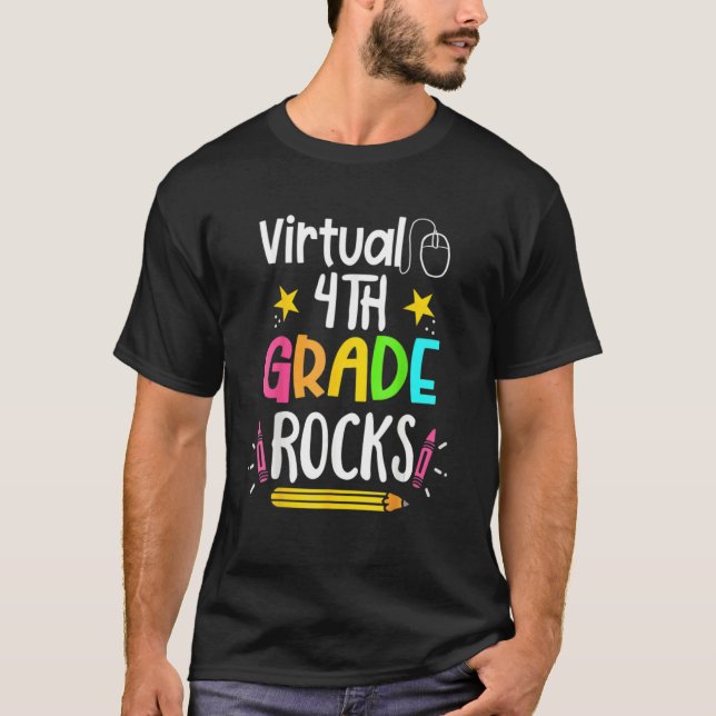 Camiseta Cuarto Grado Virtual De Vuelta A La Escuela (Anverso)