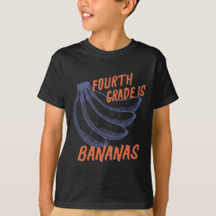 Camiseta Cuarto maestro de 4to grado plátanos maestro niños