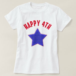 Camiseta cuarto personalizable de la estrella de julio