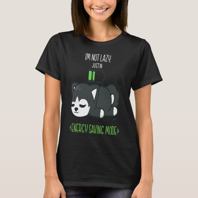Camiseta Cuato Husky Dormiendo con batería (Anverso)