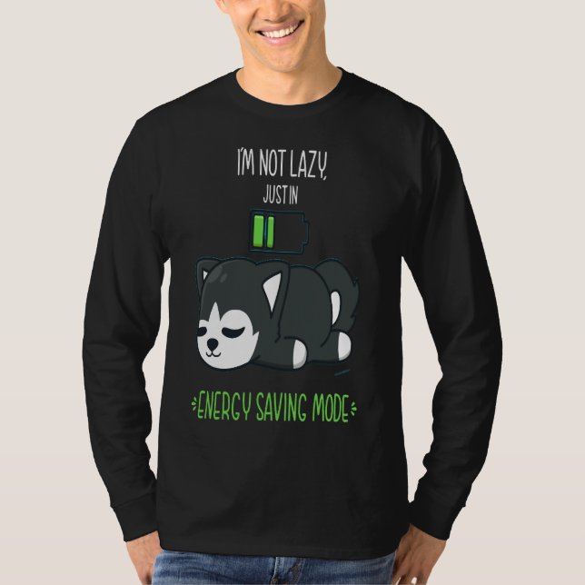 Camiseta Cuato Husky Dormiendo con batería (Anverso)