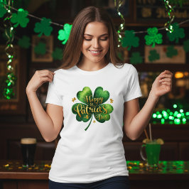 Camiseta Cuatro Amantes de Hojas Feliz Día de San Patricio