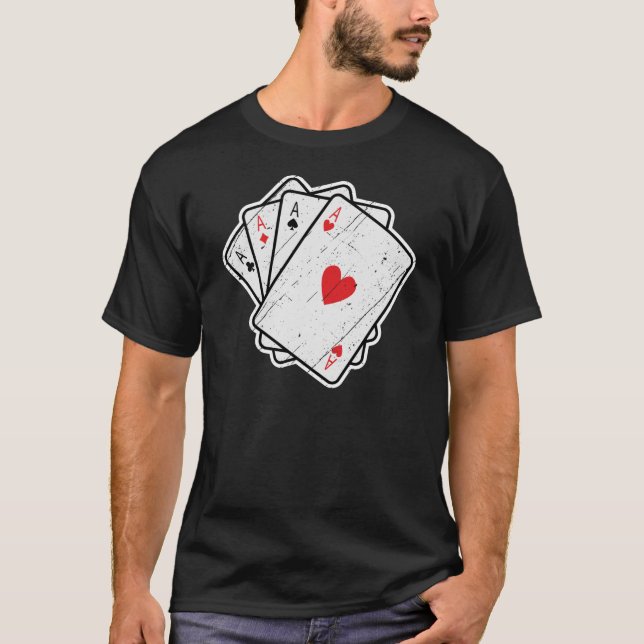 Camiseta Cuatro Ases: Las 4 Tarjetas Ace Lucky (Anverso)