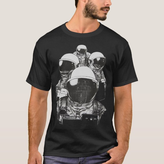 Camiseta Cuatro astronautas (Anverso)