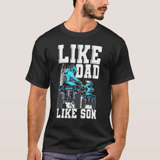 Camiseta Cuatro bicicletas como papá como hijo cuatro rueda (Anverso)