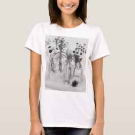 Camiseta Cuatro Botellas Y Flores Blancas