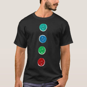Camiseta Cuatro Botones Groovy Gato Azul Funny Halloween Cu