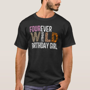 Camiseta Cuatro Chicas de cumpleaños silvestres de la selva