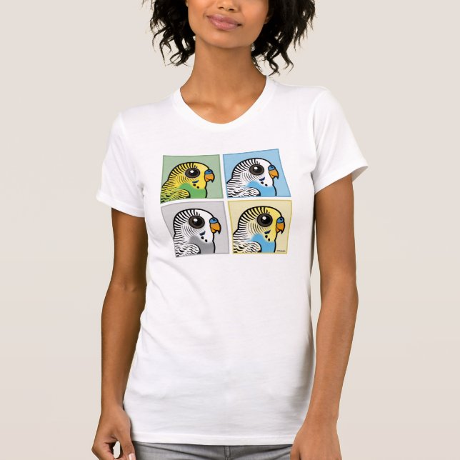 Camiseta Cuatro color Budgies (Anverso)