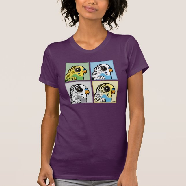 Camiseta Cuatro color Budgies (Anverso)