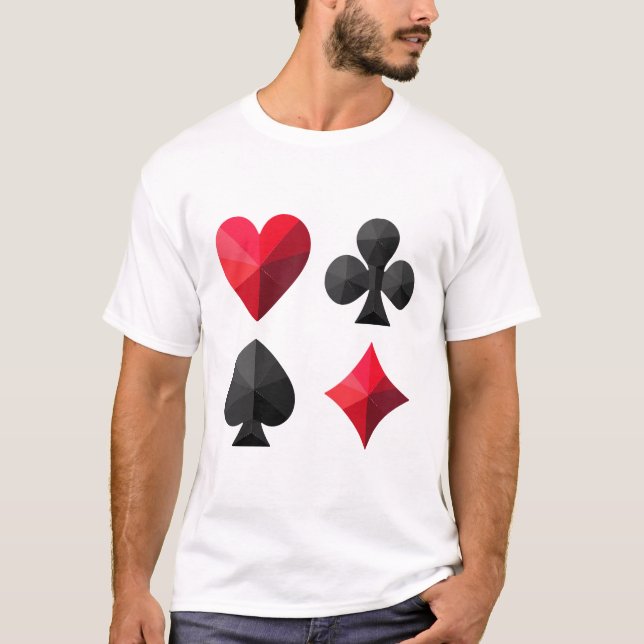 Camiseta Cuatro conjuntos de cartas de juego: corazones, pa (Anverso)