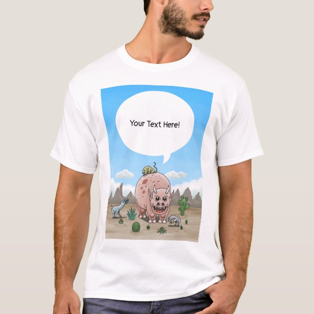 Camiseta Cuatro dinosaurios de fantasía (Anverso)