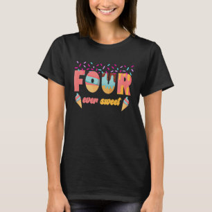 Camiseta Cuatro dulces fiestas de cumpleaños cuarto