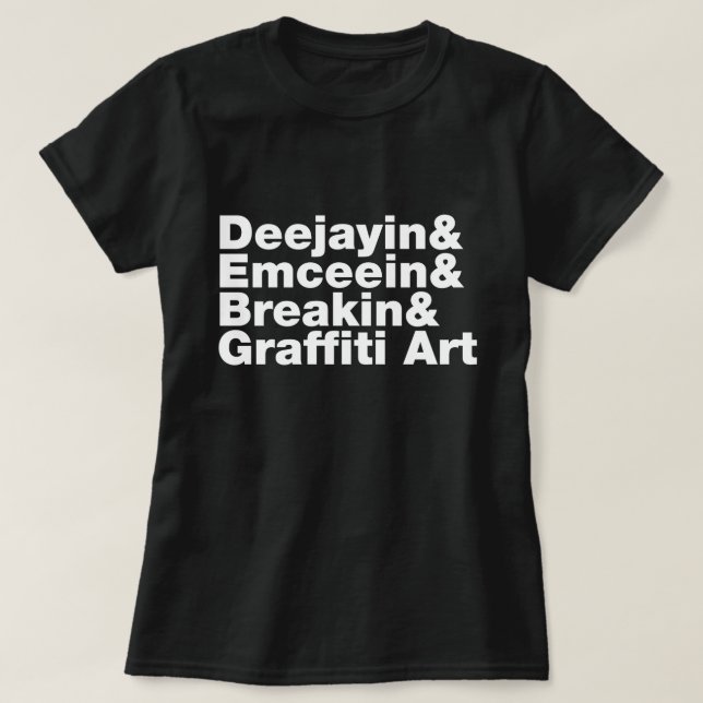 Camiseta Cuatro elementos del hip hop (Diseño del anverso)