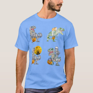 Camiseta Cuatro esqueletos montando mi dinosaurio para volv