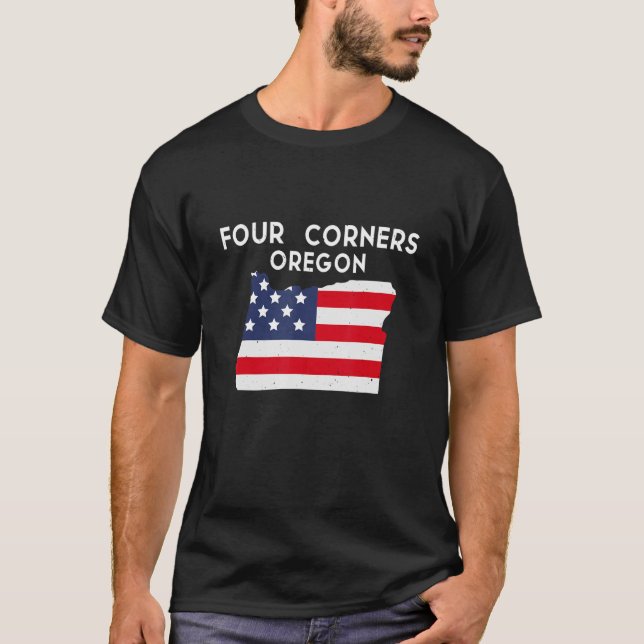 Camiseta Cuatro esquinas Oregon USA State America Travel Or (Anverso)