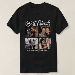 Camiseta Cuatro Fotos de Mejores Amigos en Collage