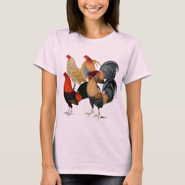 Camiseta Cuatro gallos de pelea (Anverso)