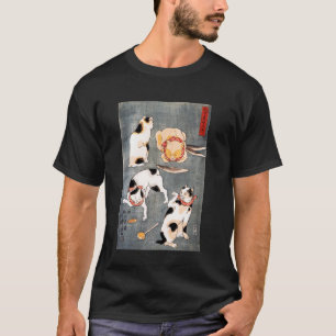Camiseta Cuatro gatos en diferentes poses por Kuniyoshi Uta