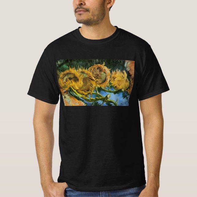Camiseta Cuatro girasoles cortados por Vincent van Gogh (Anverso)