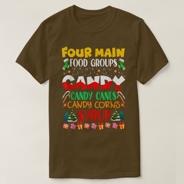 Camiseta Cuatro grupos principales de comida Candy Candy Ca (Diseño del anverso)