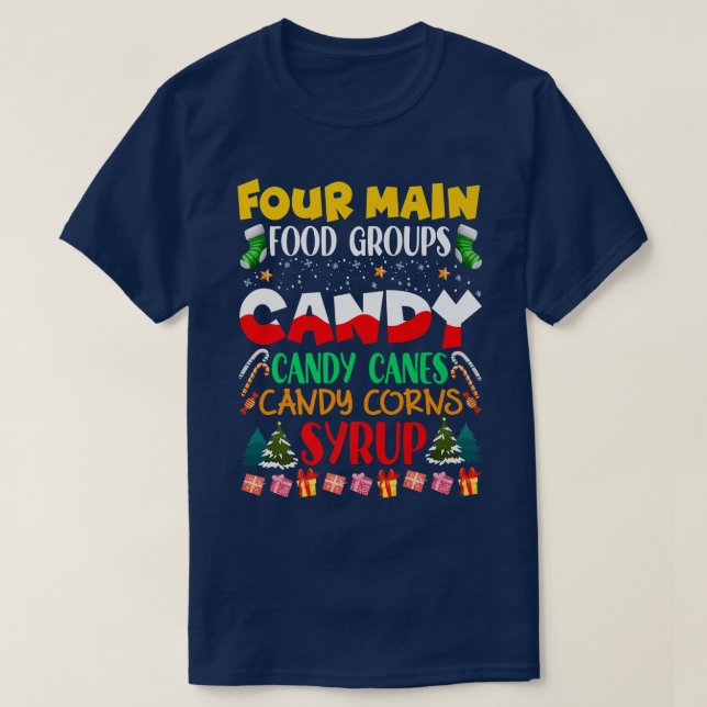 Camiseta Cuatro grupos principales de comida Candy Candy Ca (Diseño del anverso)