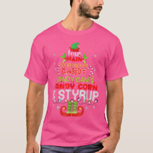 Camiseta Cuatro grupos principales de comida dulces de cara