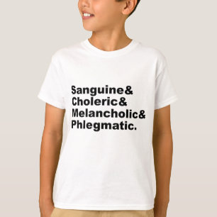 Camiseta Cuatro Humores Sanguíneo Colérico Melancólico Flem