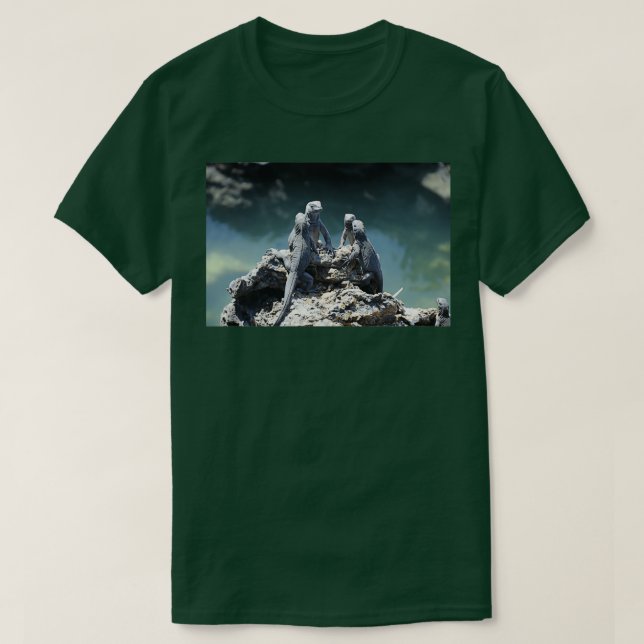 Camiseta Cuatro iguanas de agua en las Islas Galápagos (Diseño del anverso)