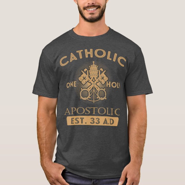 Camiseta Cuatro marcas de católica romana una apostólica sa (Anverso)