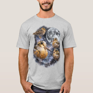 Camiseta cuatro Meep Bird Chocha Americana Luna ,