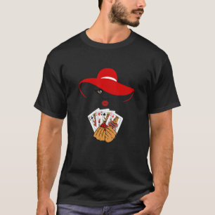 Camiseta Cuatro Melanin Queens Jugador de Póquer Jugando Fa