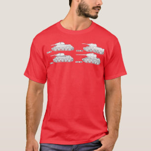 Camiseta Cuatro modificaciones del tanque T34 de la URSS