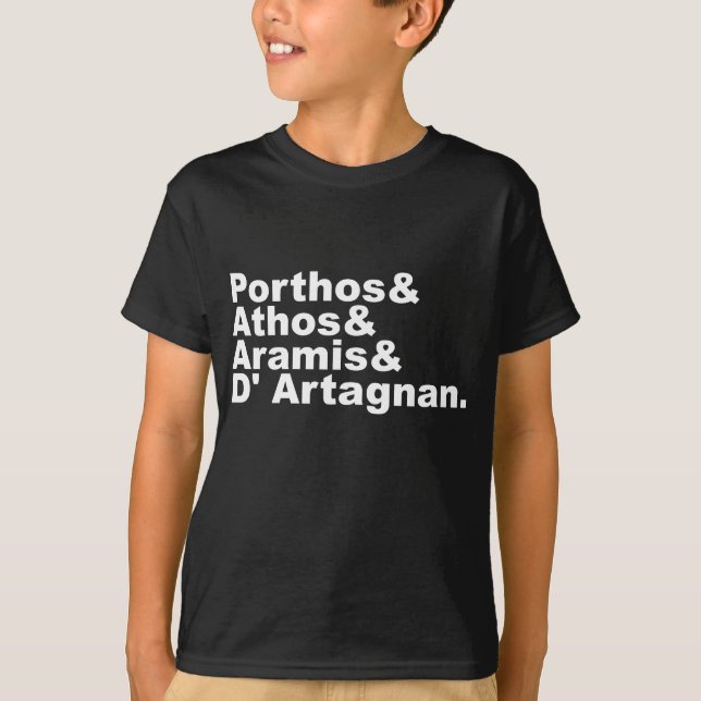 Camiseta Cuatro mosqueteros - Porthos Athos Aramis (Anverso)