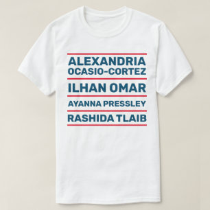 Camiseta Cuatro mujeres audazes blancas y azules rojas del