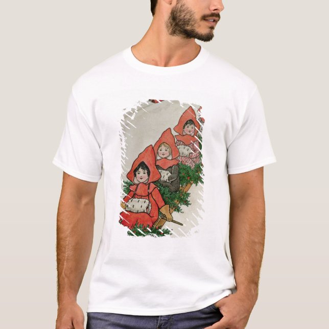 Camiseta Cuatro niñas en un trineo (Anverso)