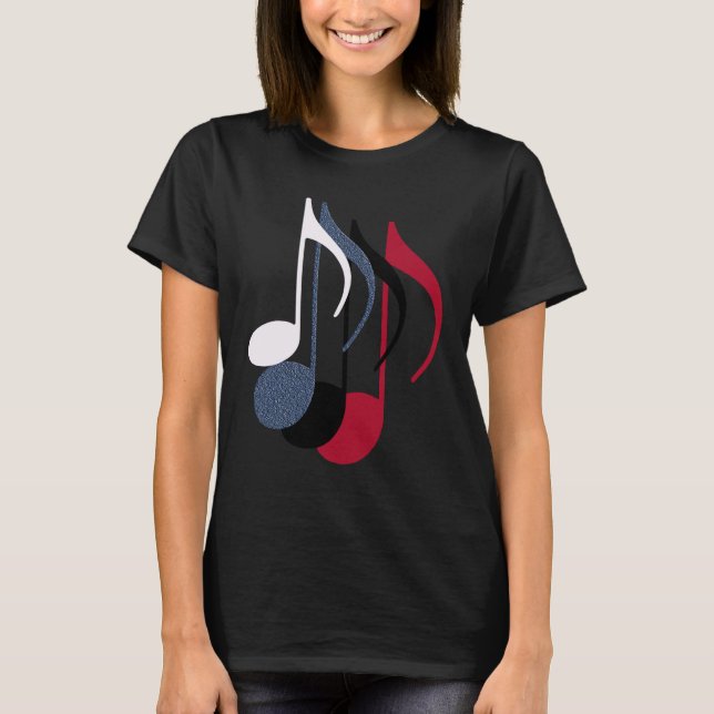 Camiseta cuatro notas musicales (Anverso)