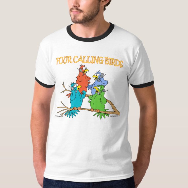 Camiseta Cuatro pájaros de llamada (Anverso)