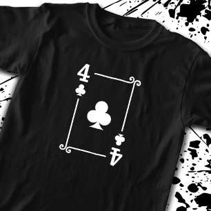 Camiseta Cuatro Palos de Tréboles Tarjetas de Juego Moderna