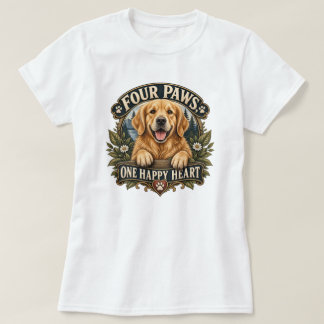 Camiseta Cuatro Patas Corazón Feliz Mamá Perro