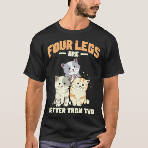 Camiseta Cuatro patas son mejor que dos gato gato mamá
