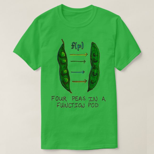 Camiseta Cuatro peas en un árbol de función (Diseño del anverso)