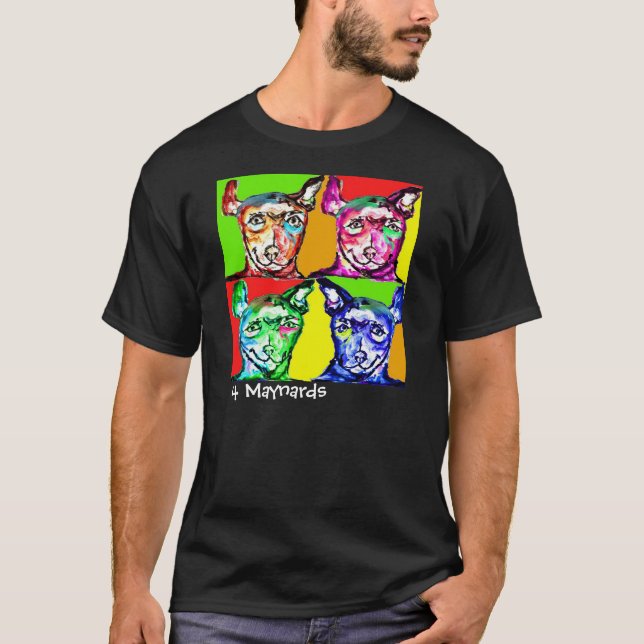 Camiseta Cuatro perritos lindos para los amantes del perro (Anverso)