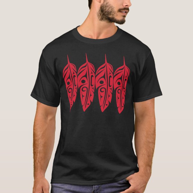 Camiseta Cuatro plumas rojas de Eagle (Anverso)