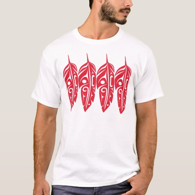 Camiseta Cuatro plumas rojas de Eagle (Anverso)