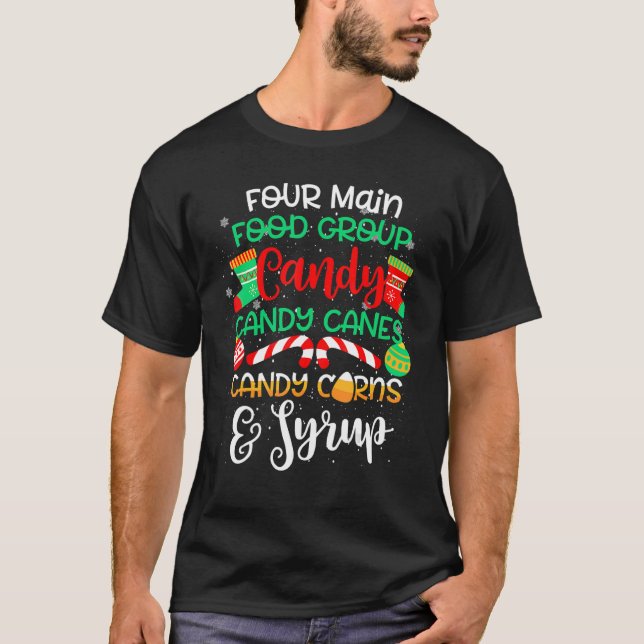 Camiseta Cuatro principales grupos de alimentos Navidades d (Anverso)